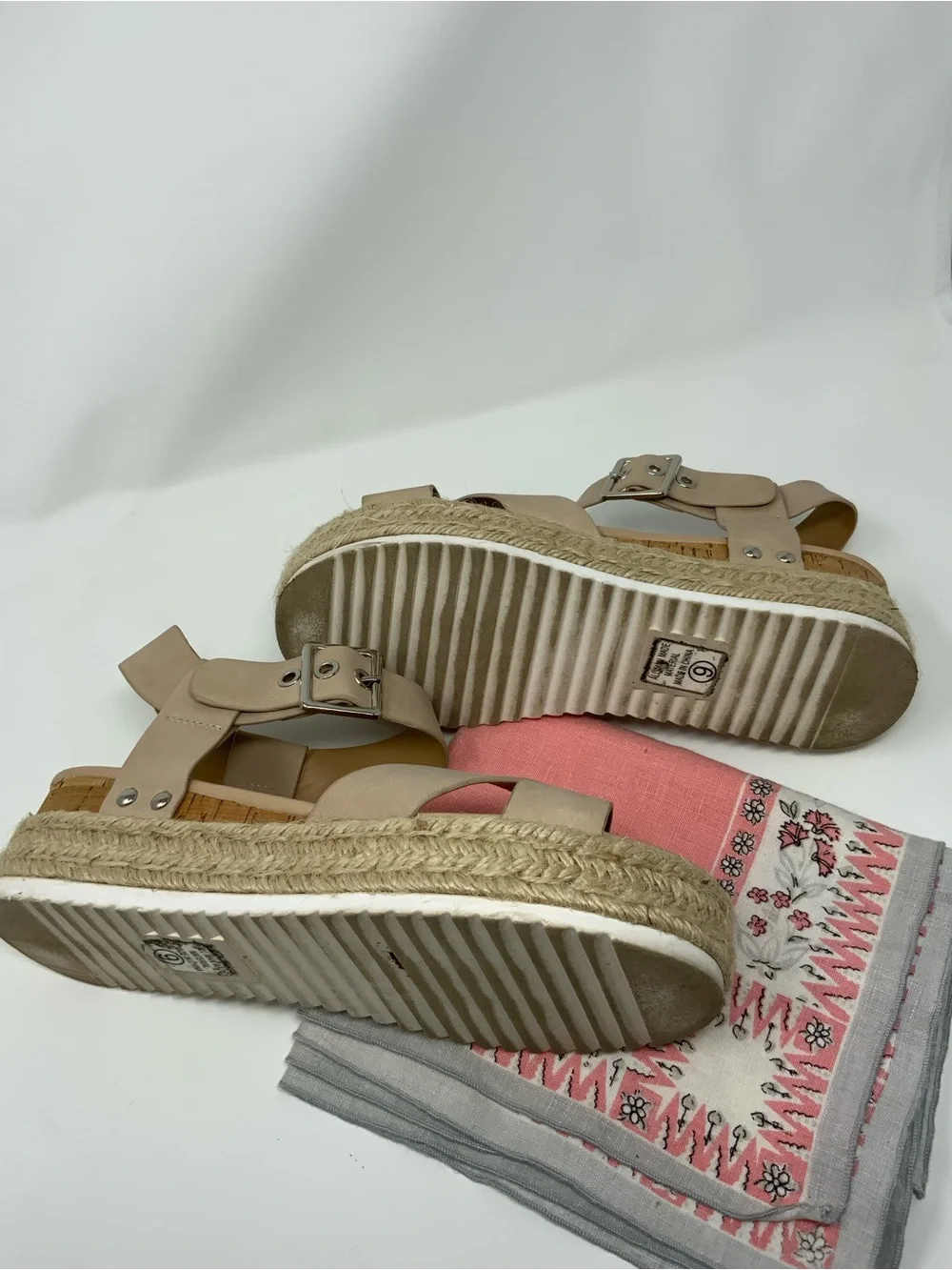 Soda Women’s Beige Espadrille Platform Sandals